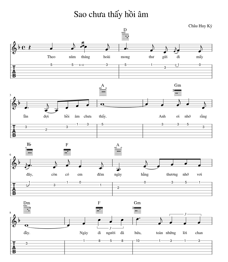 Lời bài hát Sao Chưa Thấy Hồi Âm
