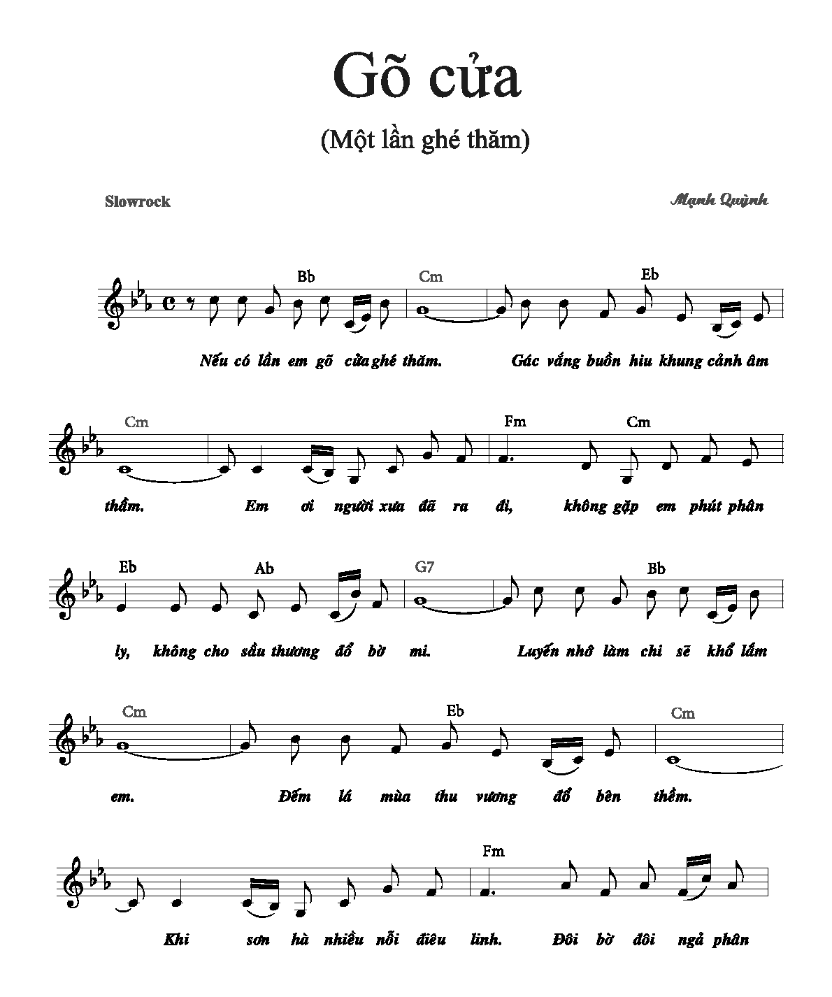 Lời bài hát Gõ Cửa Trái Tim