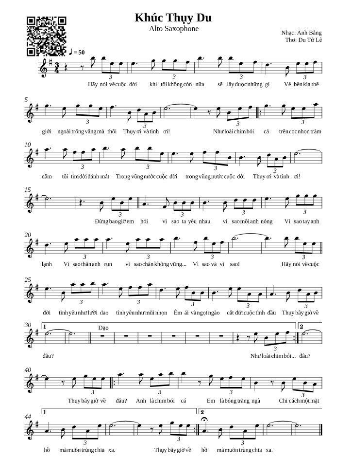 Lời bài hát Khúc Thụy Du