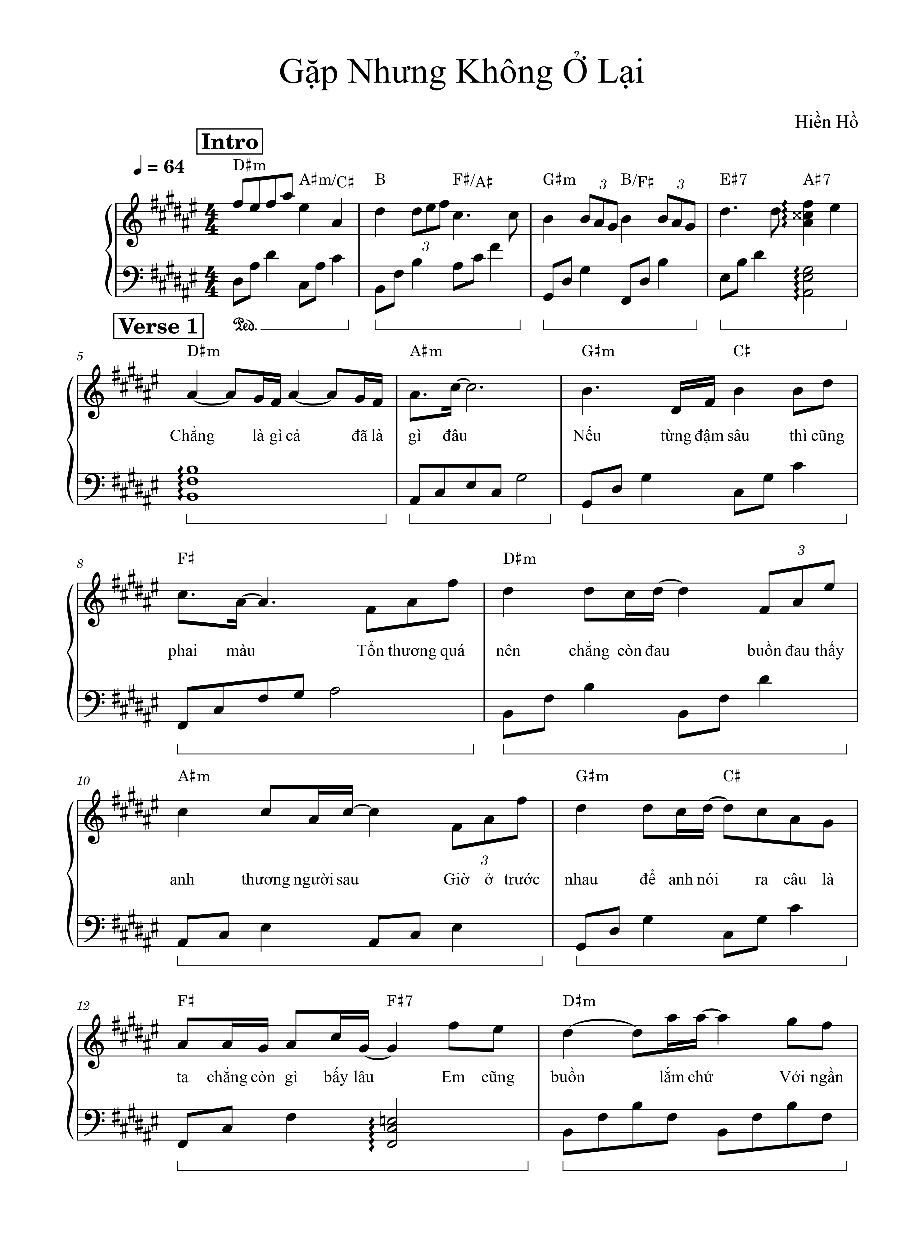 Hợp âm bài hát Gặp Nhưng Không Ở Lại