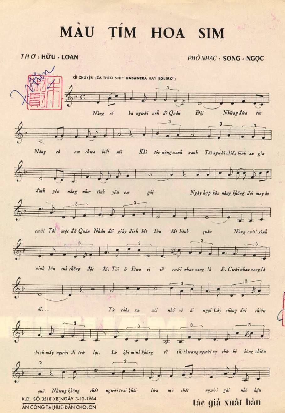Lời bài hát Màu Tím Hoa Sim