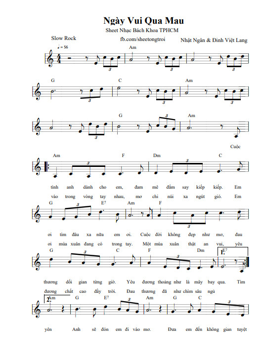 Lời bài hát Ngày Vui Qua Mau