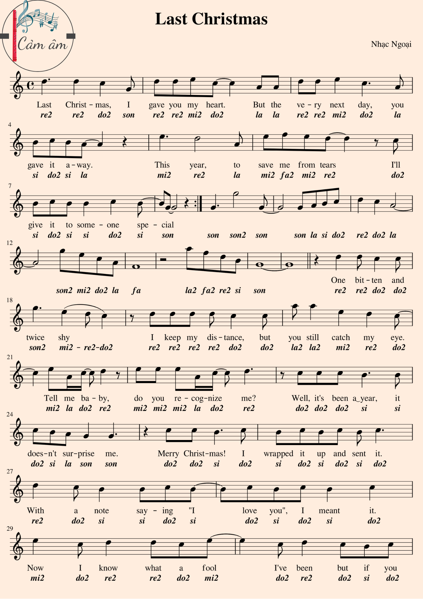 Lời bài hát Last Chrismas