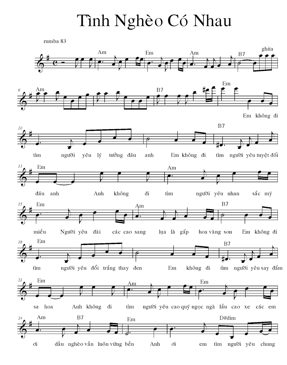 Lời bài hát Tình Nghèo Có Nhau