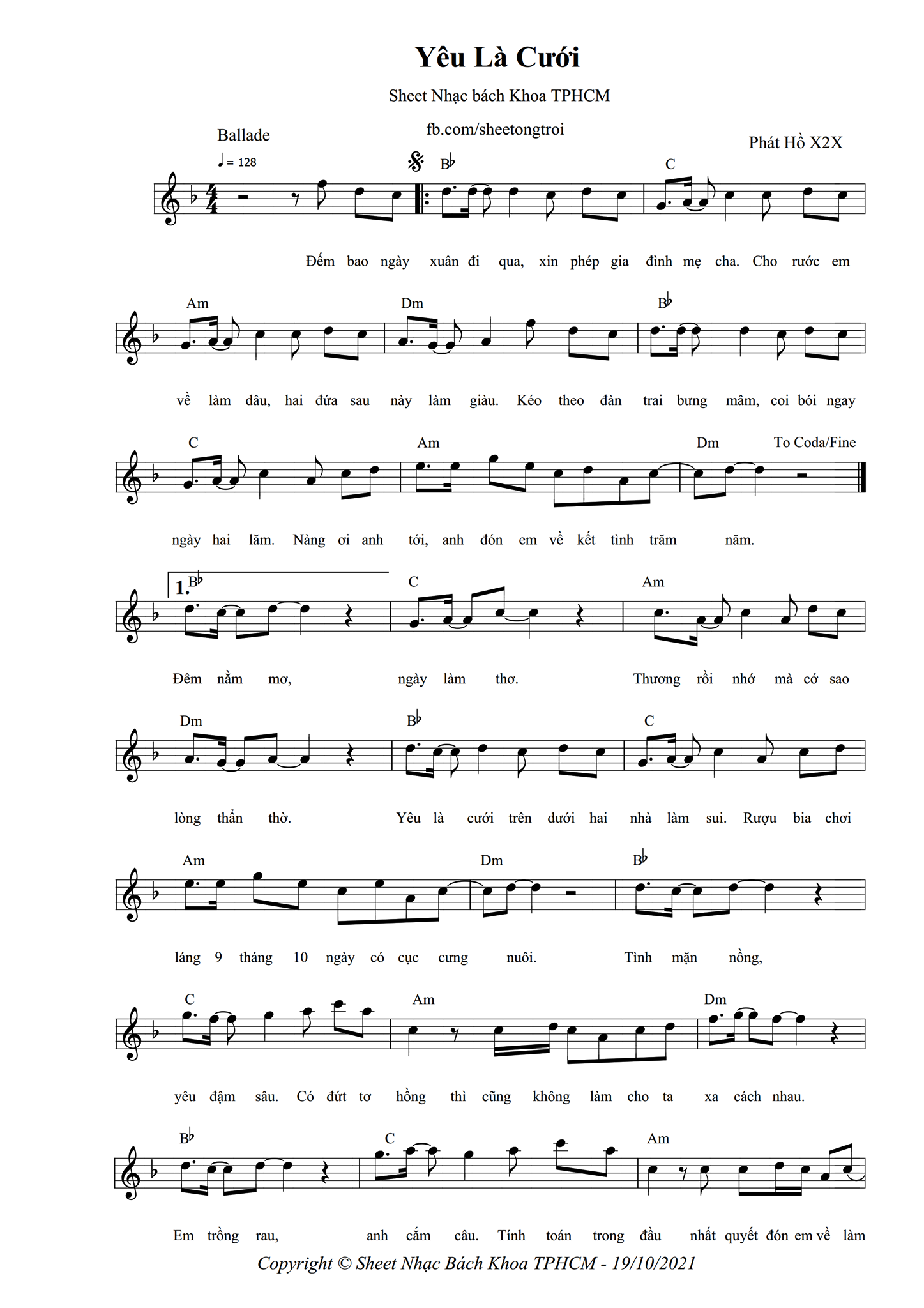 Lời bài hát Yêu Là Cưới