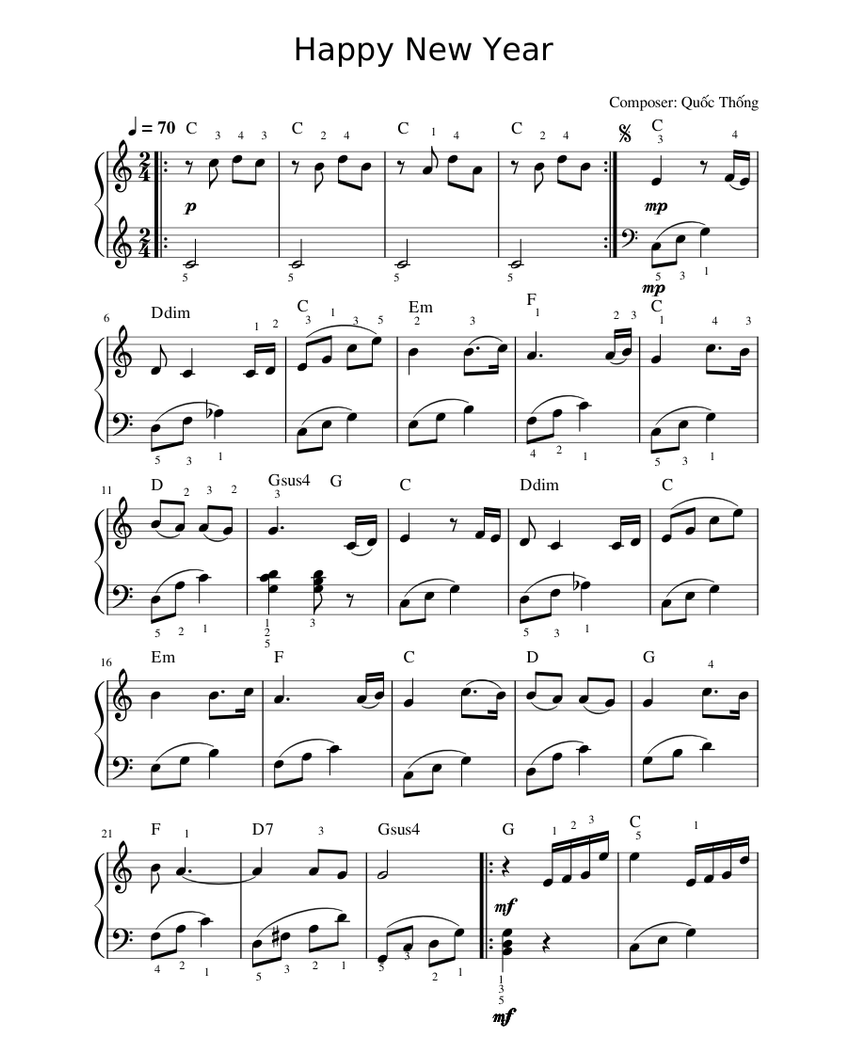 Hợp âm bài hát Happy New Year
