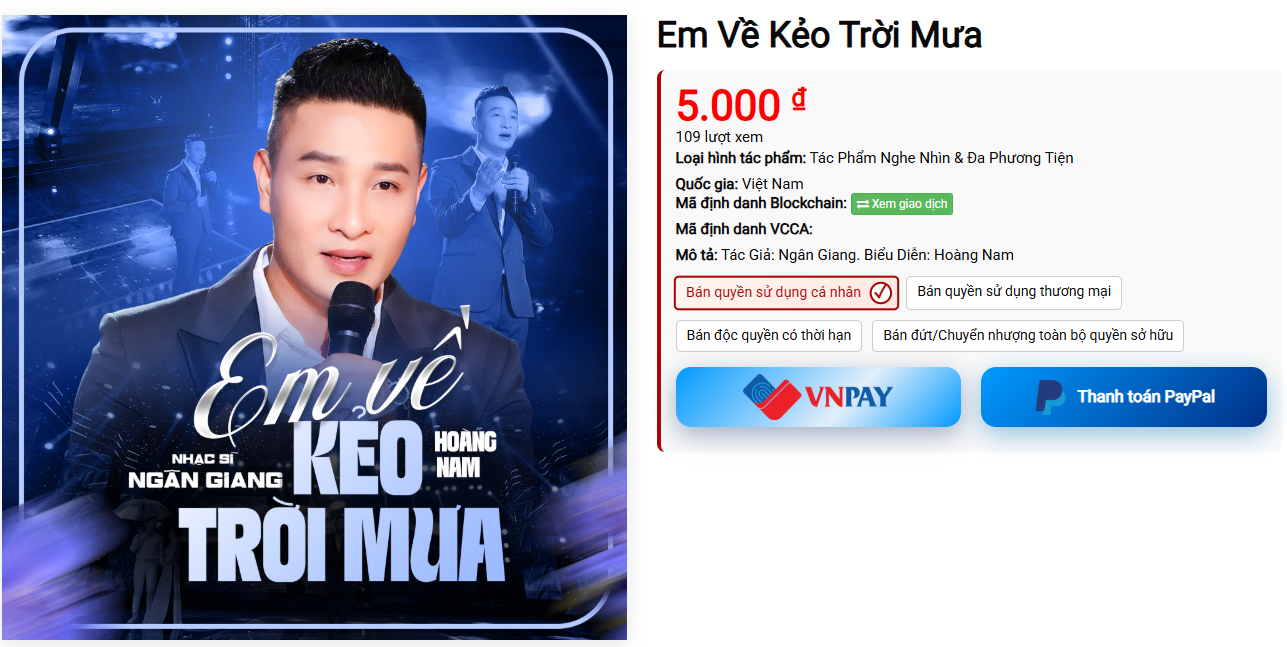 Giao dịch bản quyền bài hát Em Về Kẻo Trời Mưa