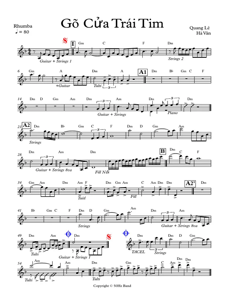 Hợp âm bài hát Gõ Cửa Trái Tim