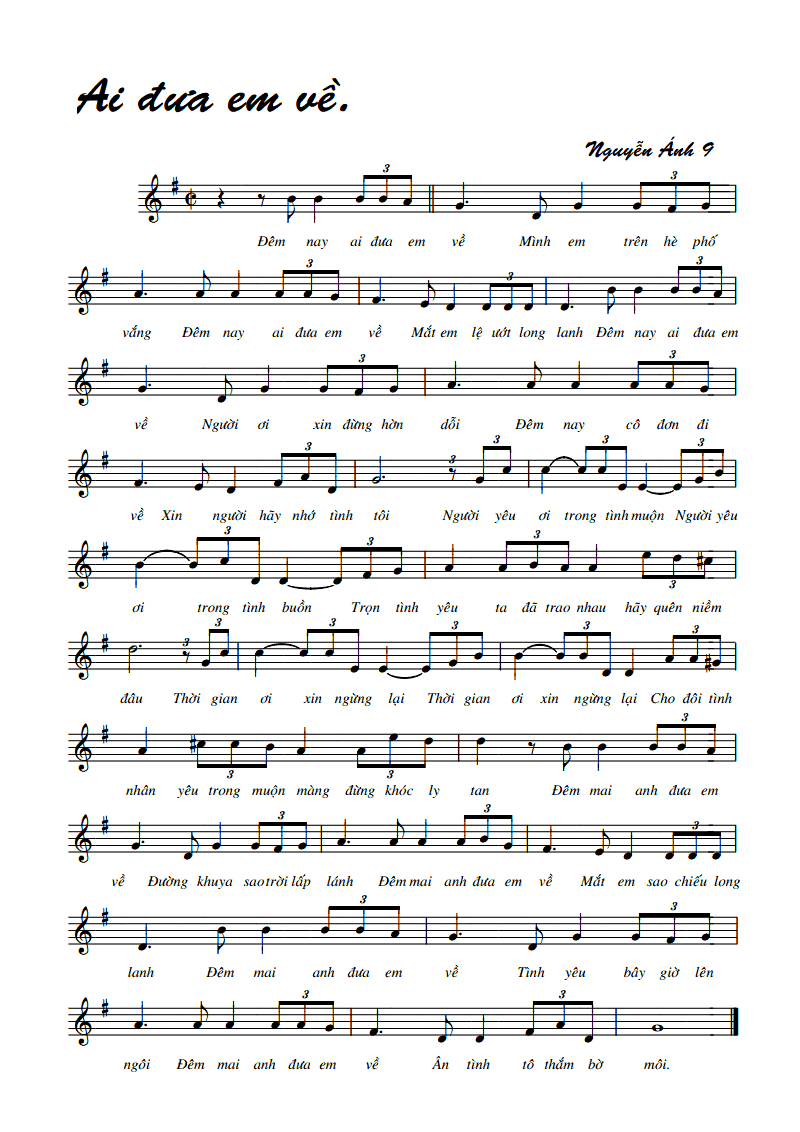 Lời bài hát Đêm