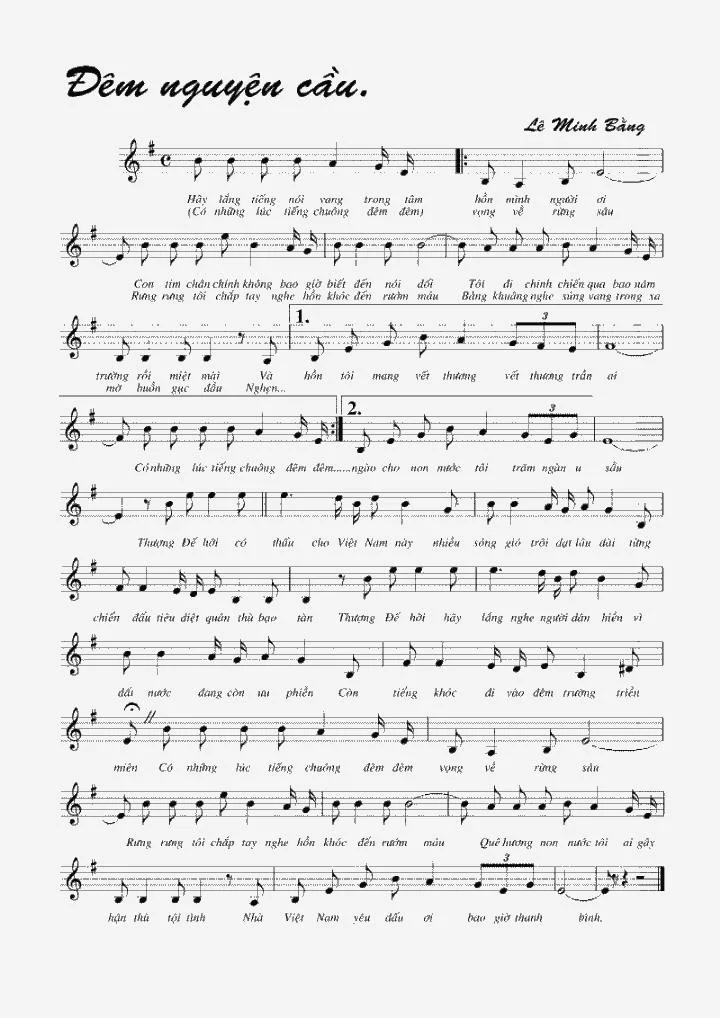 Lời bài hát Đêm Nguyện Cầu