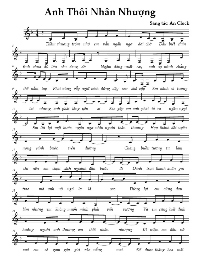 Lời bài hát Anh Thôi Nhân Nhượng