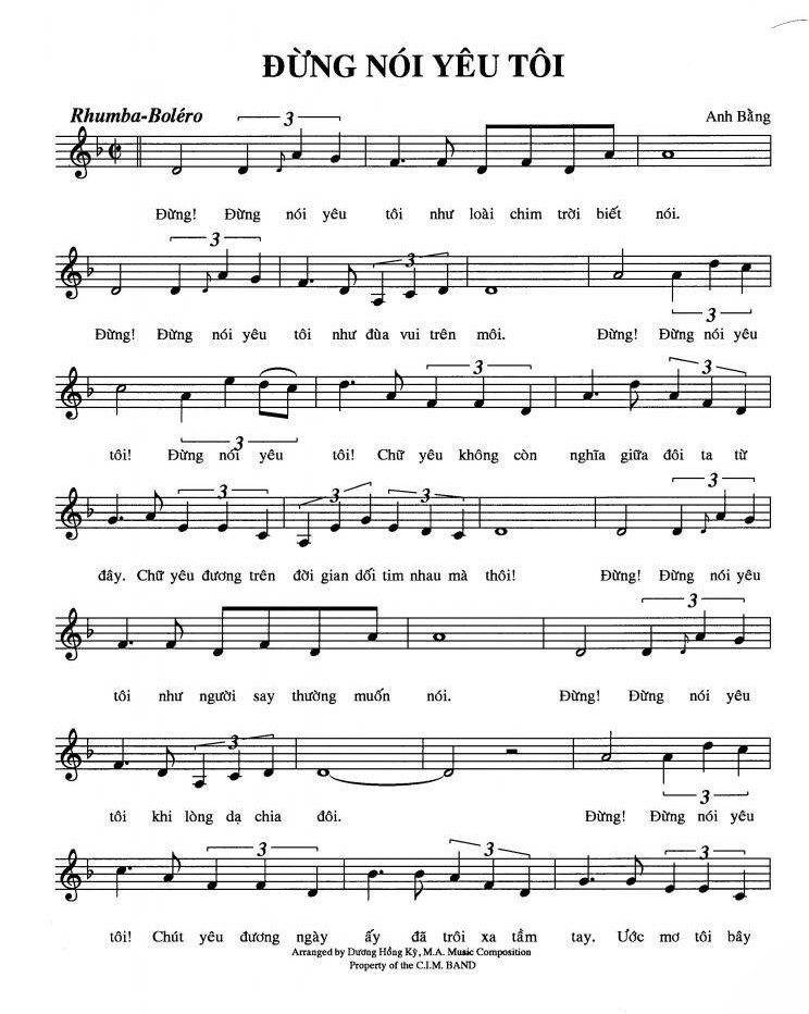 Lời bài hát Đừng Nói Yêu Tôi