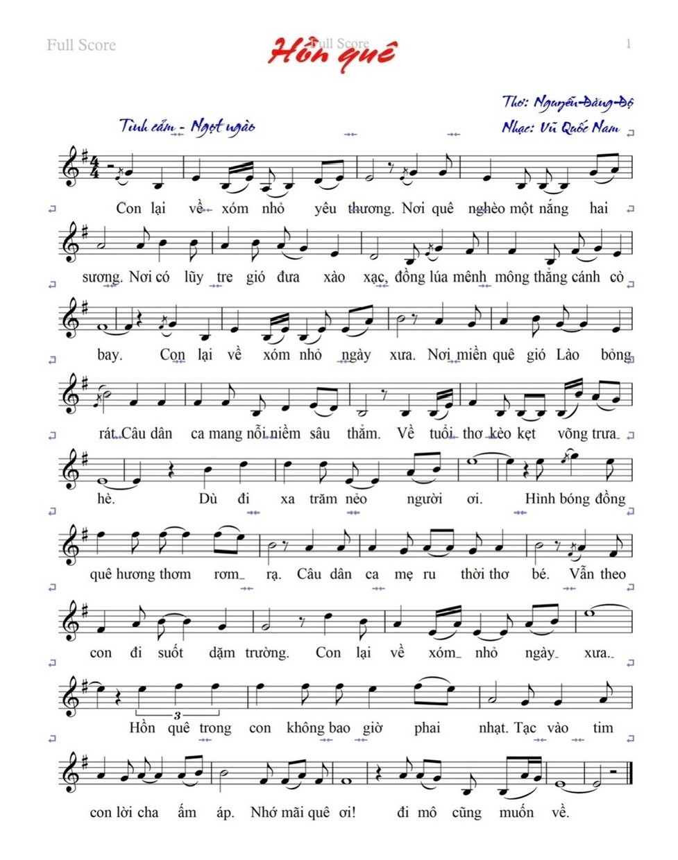 Lời bài hát Hồn Quê