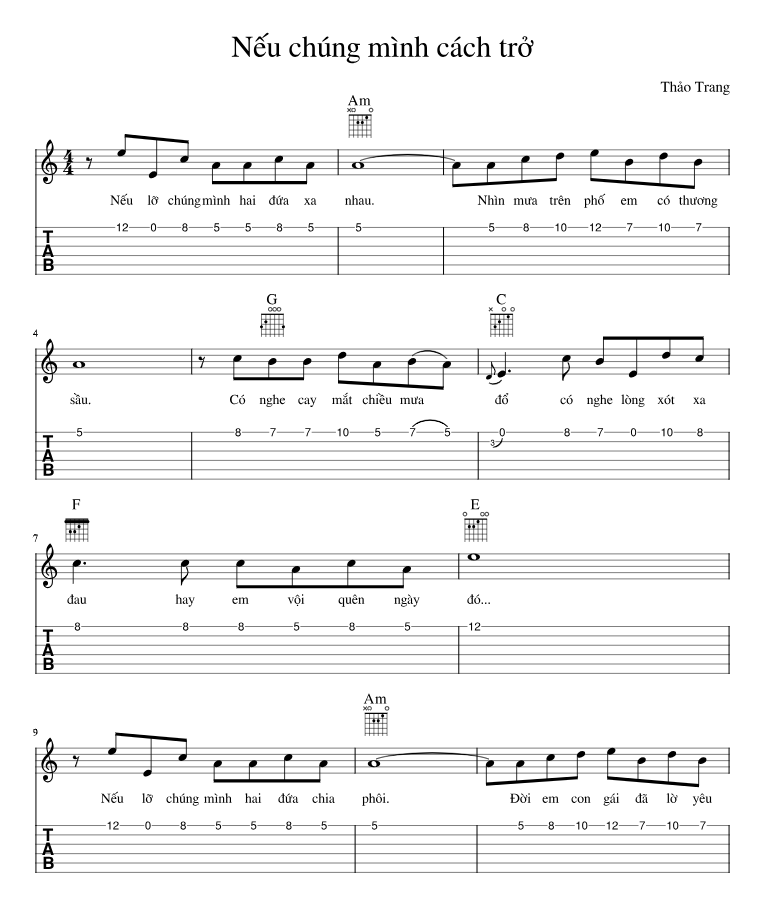 Lời bài hát Nếu Chúng Mình Cách Trở