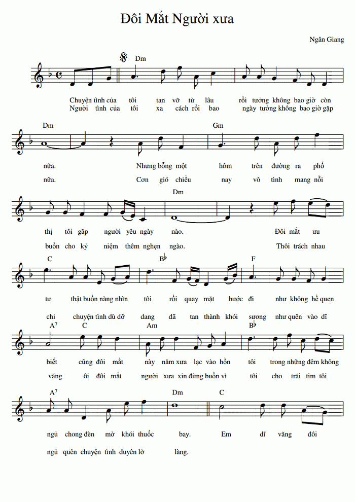 Lời bài hát Đôi Mắt Người Xưa