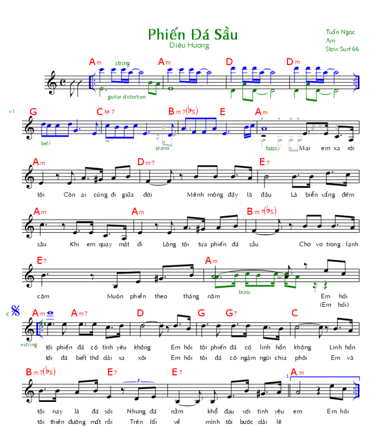 Hợp âm bài hát Phiến Đá Sầu