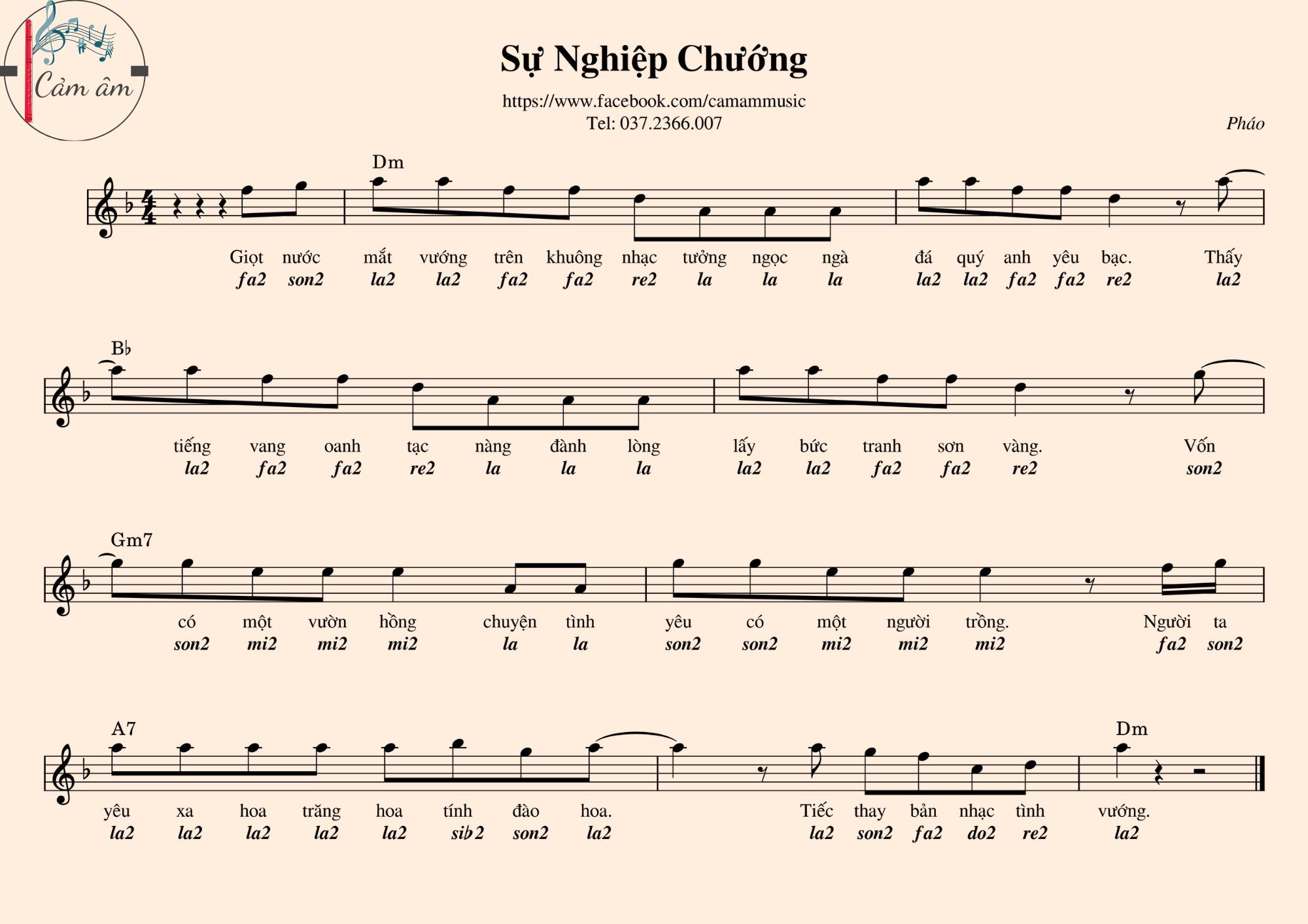 Lời bài hát Sự Nghiệp Chướng