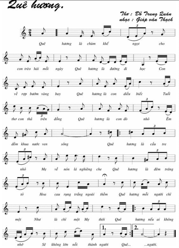 Lời bài hát Quê Hương
