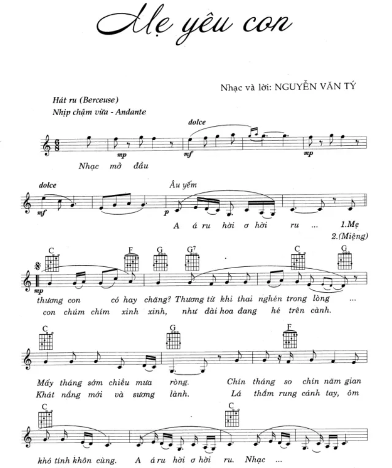 Hợp âm bài hát Mẹ Yêu Con