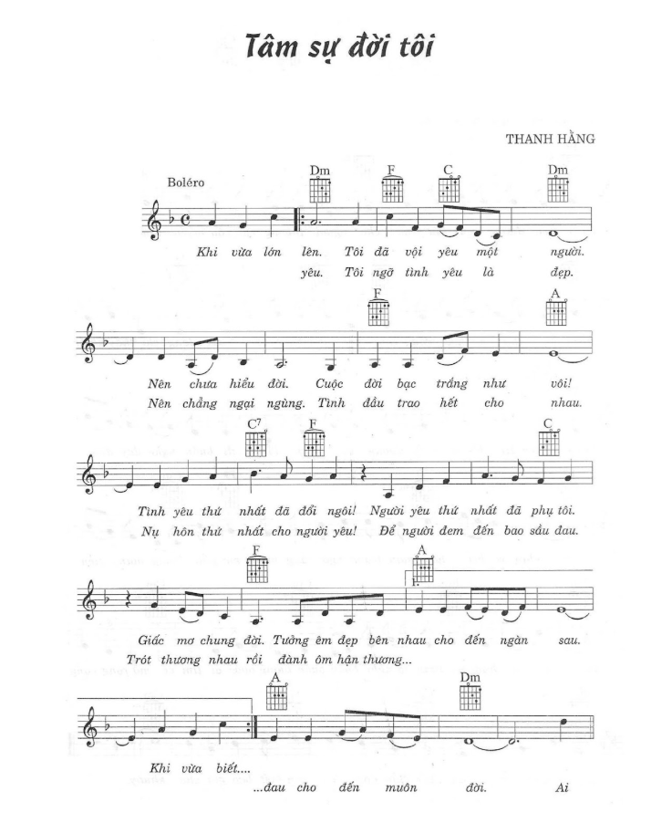 Lời bài hát Tâm Sự Đời Tôi
