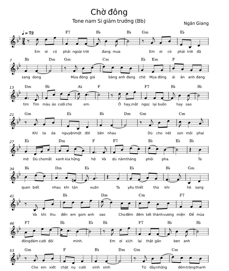 Lời bài hát Chờ Đông