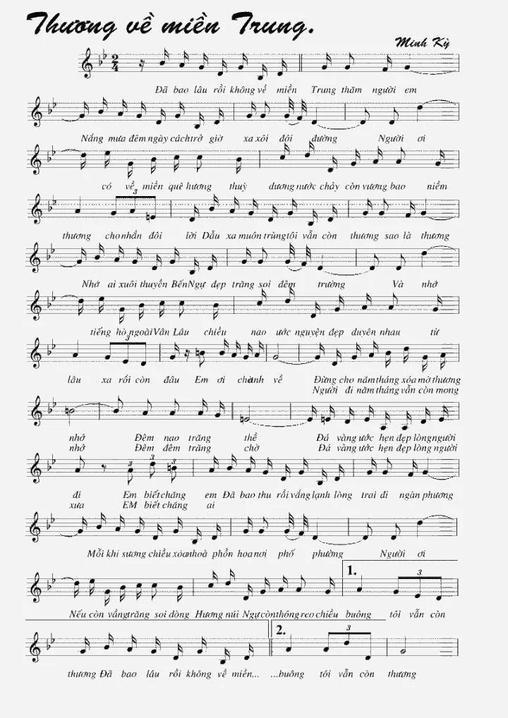 Lời bài hát Thương Về Miền Trung