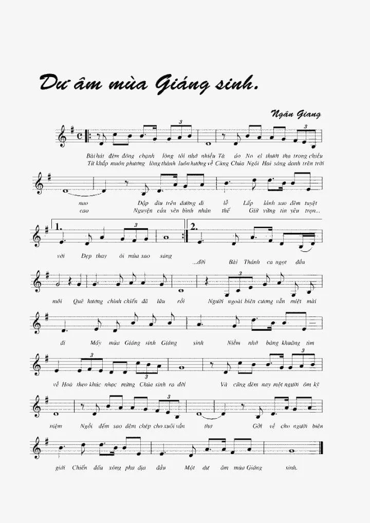 Lời bài hát Dư Âm Mùa Giáng Sinh