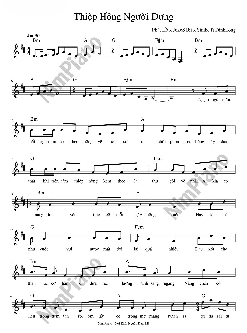 Lời bài hát Thiệp Hồng Người Dưng