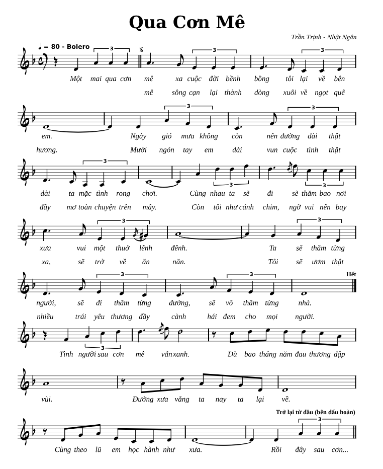 Lời bài hát Qua Cơn Mê