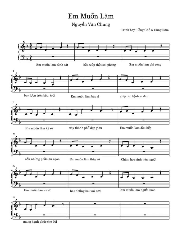 Lời bài hát Em Muốn Làm