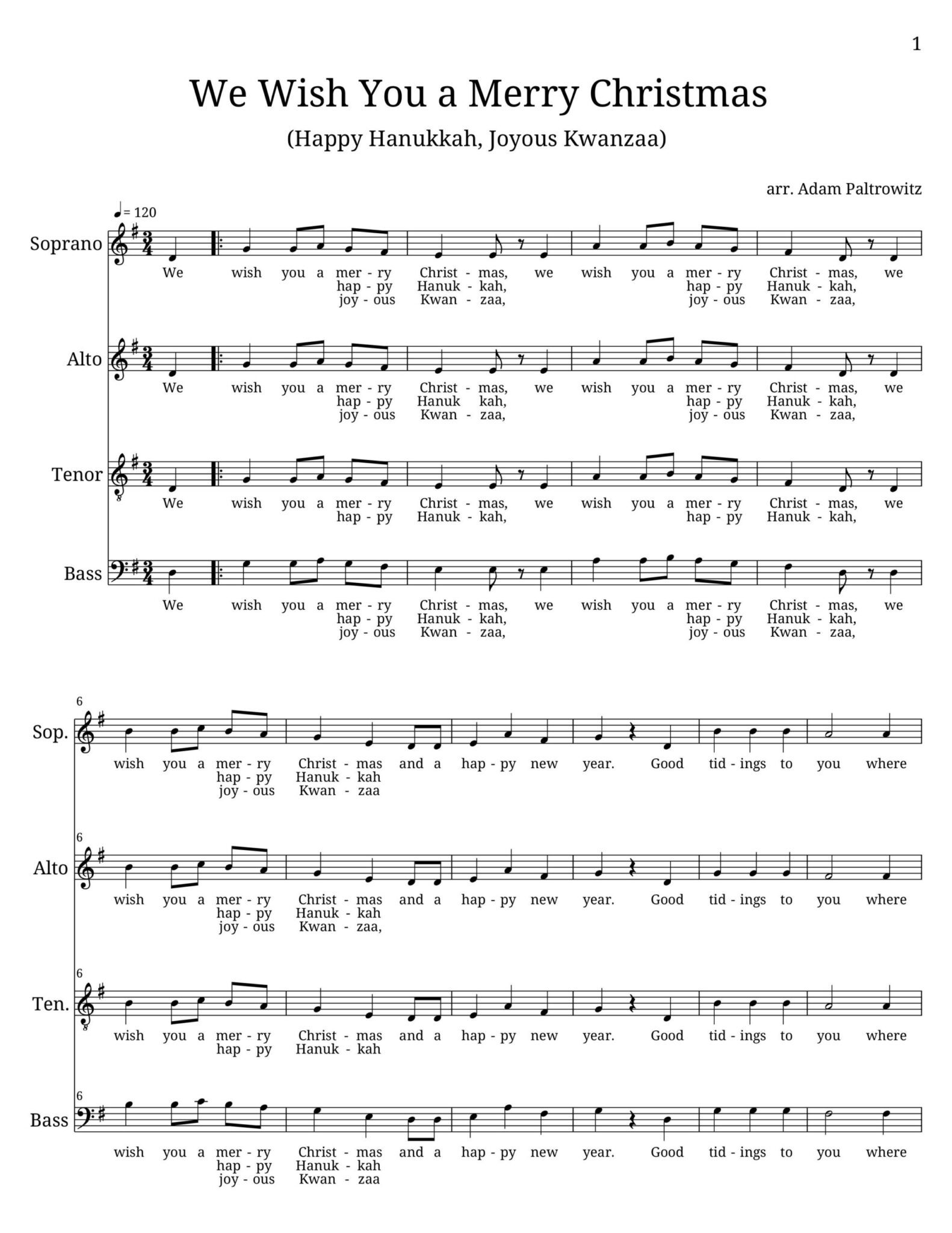 Lời bài hát We Wish You A Merry Christmas