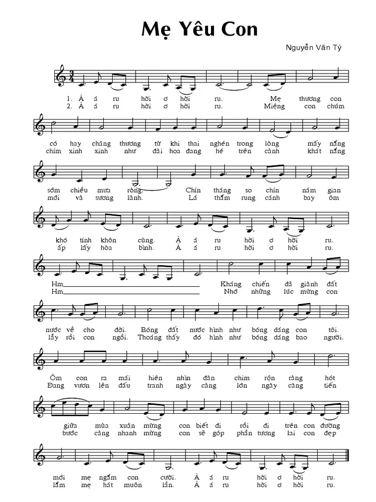 Lời bài hát Mẹ Yêu Con