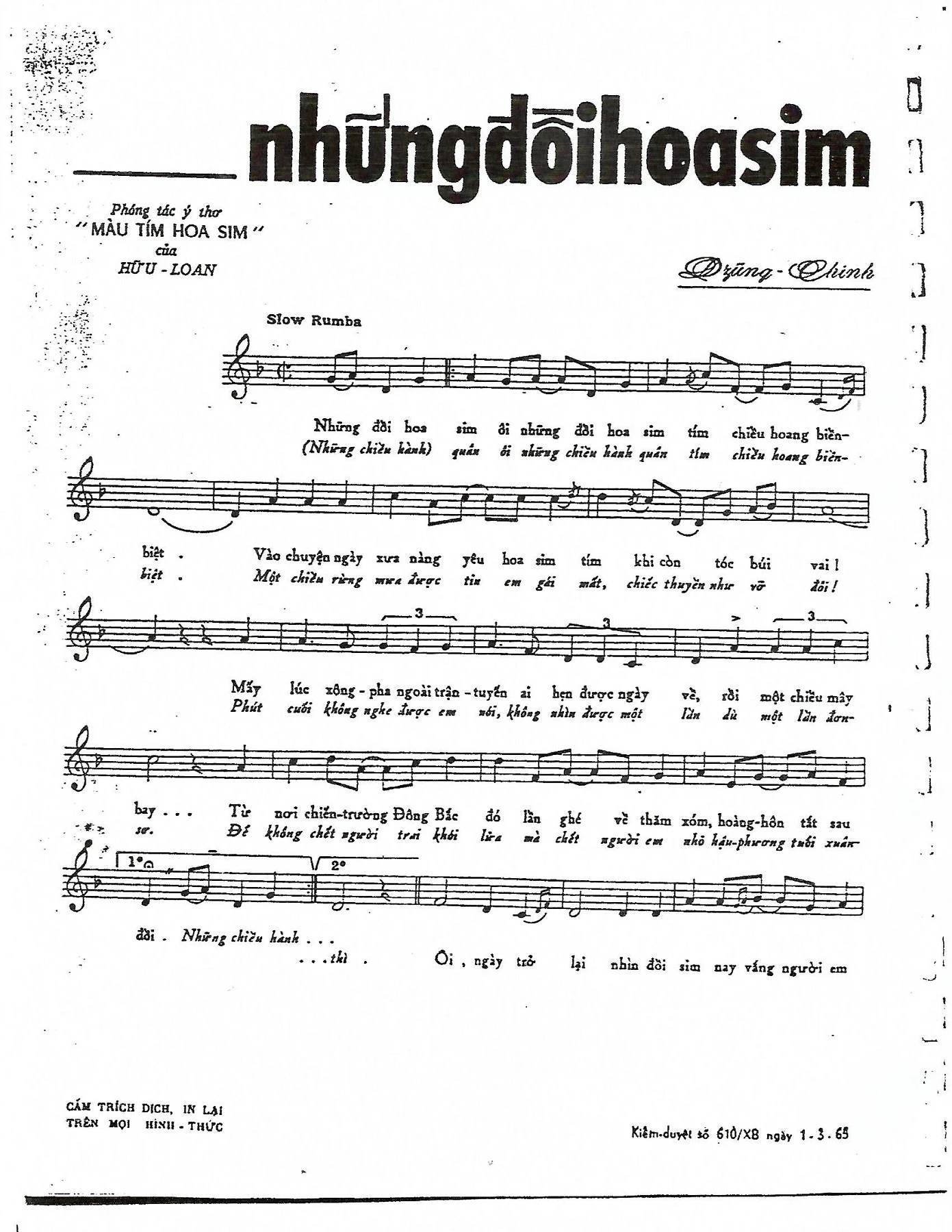 Lời bài hát Những Đồi Hoa Sim