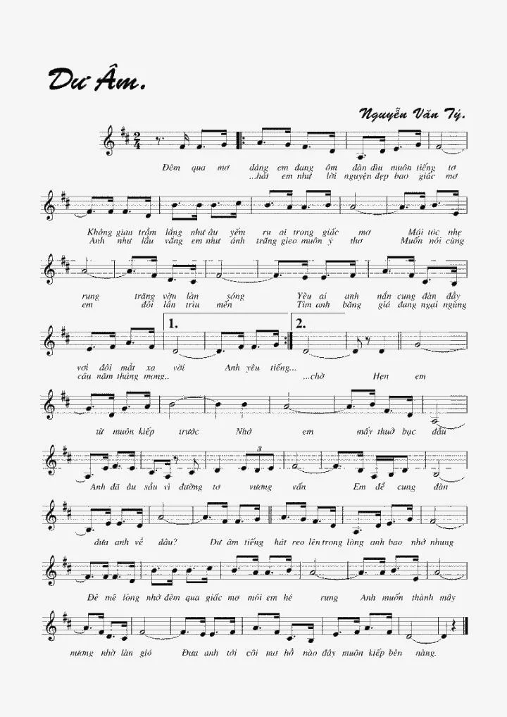 Lời bài hát Dư Âm