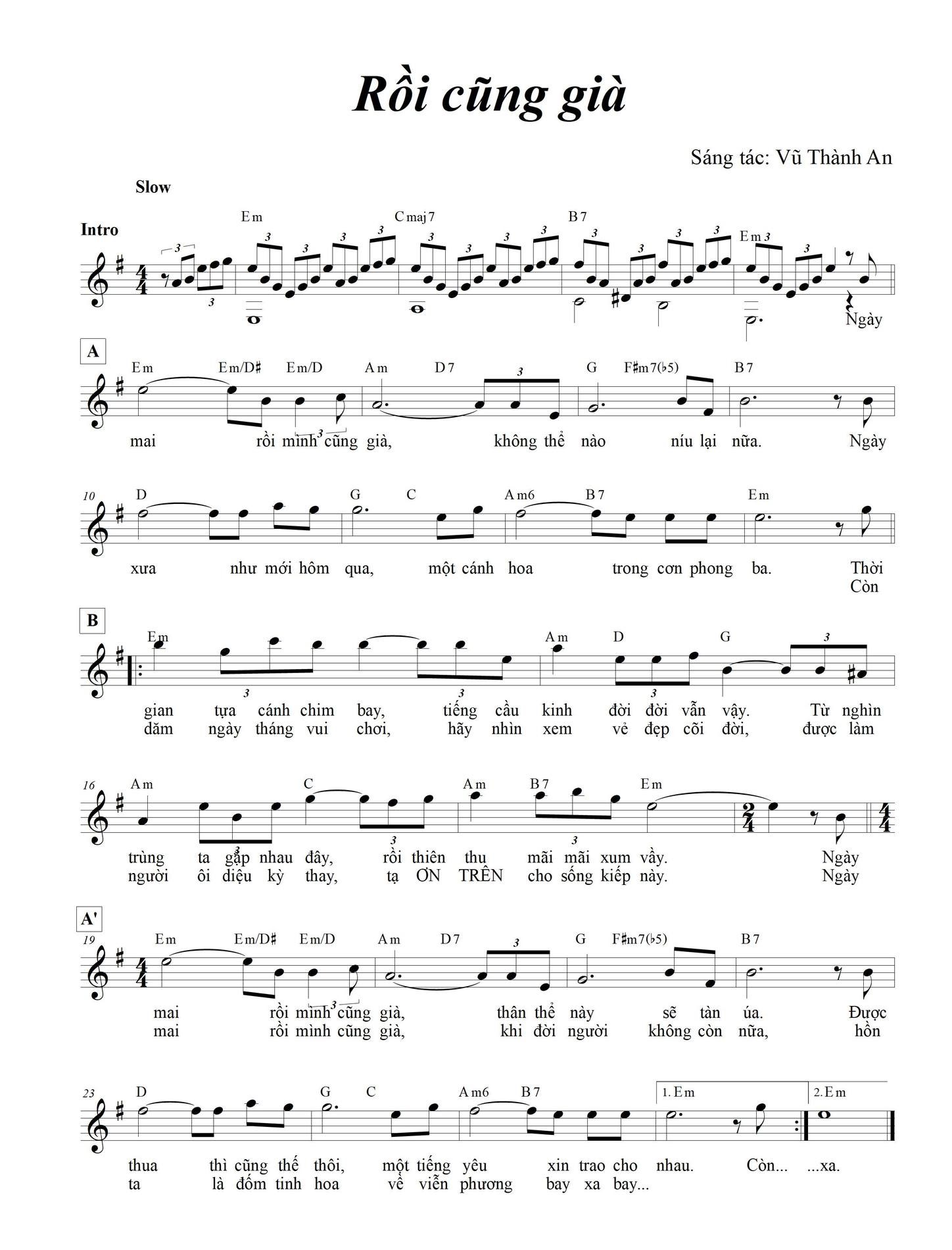 Lời bài hát Rồi Cũng Già