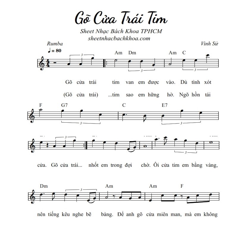 Lời bài hát Gõ Cửa Trái Tim