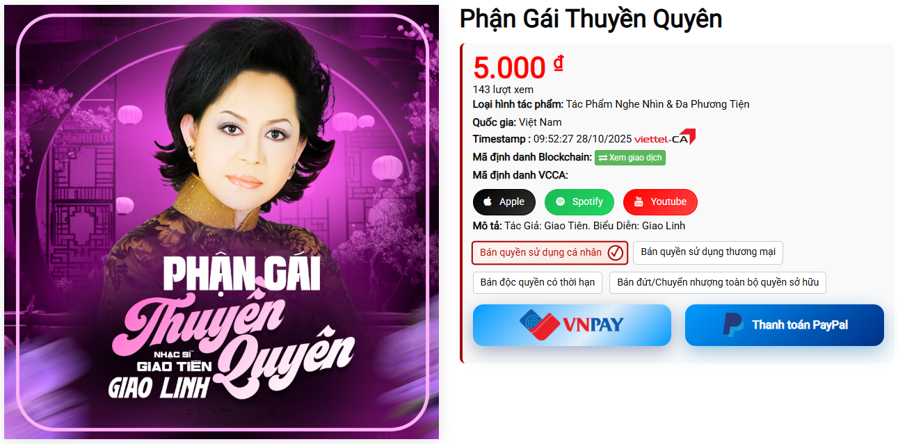 Giao dịch bản quyền bài hát Phận Gái Thuyền Quyên