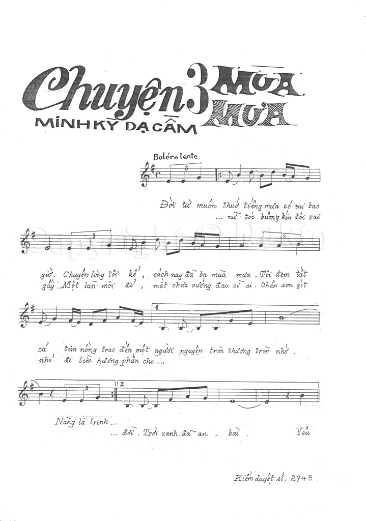 Lời bài hát Chuyện Ba Mùa Mưa