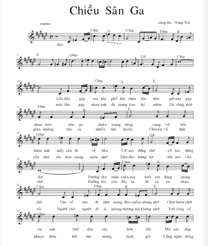 Lời bài hát Chiều Sân Ga