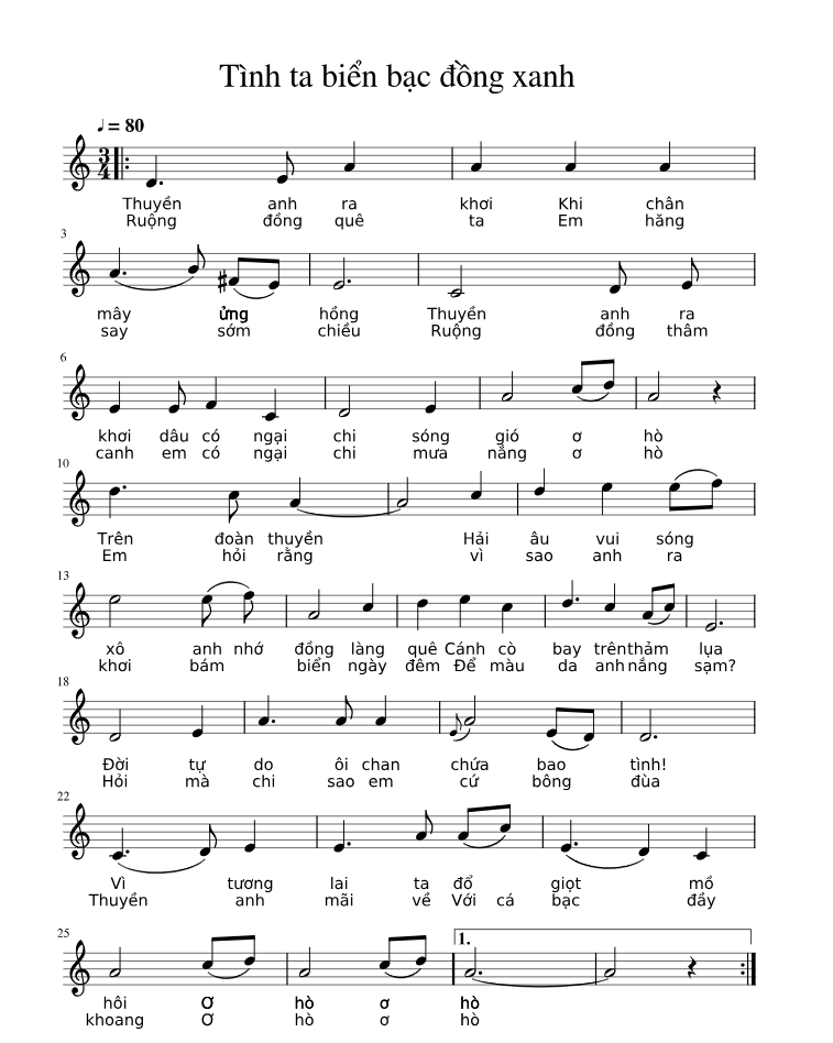 Lời bài hát Tình Ta Biển Bạc Đồng Xanh