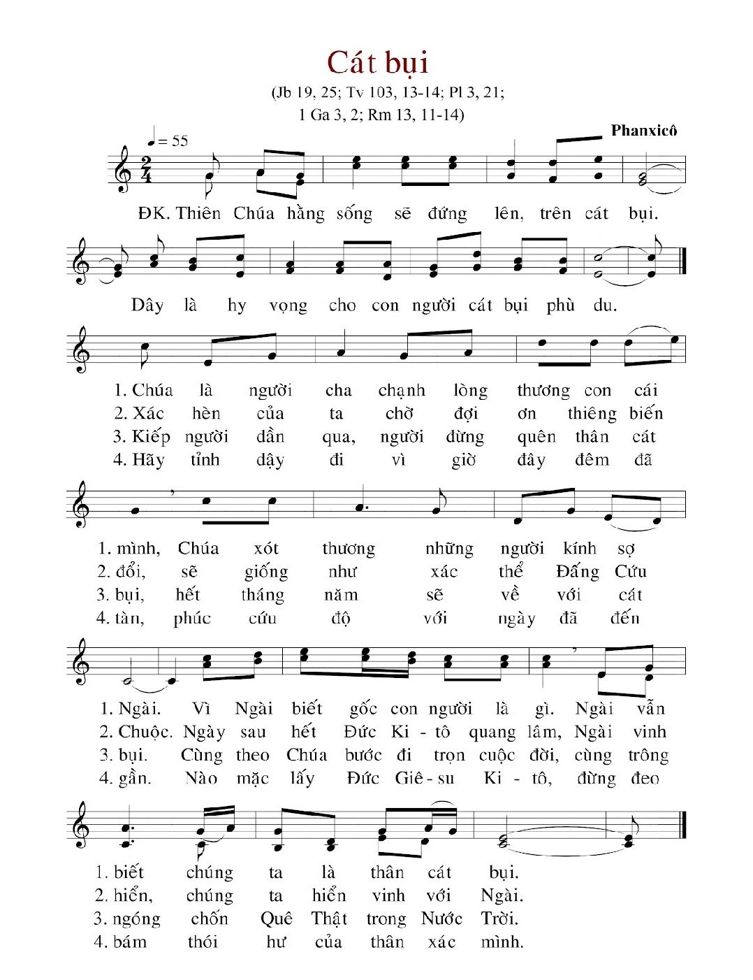 Lời bài hát Cát Bụi